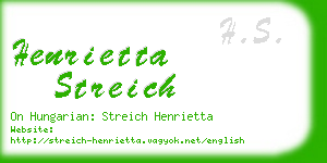 henrietta streich business card